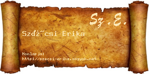 Szécsi Erika névjegykártya