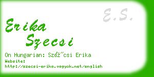 erika szecsi business card